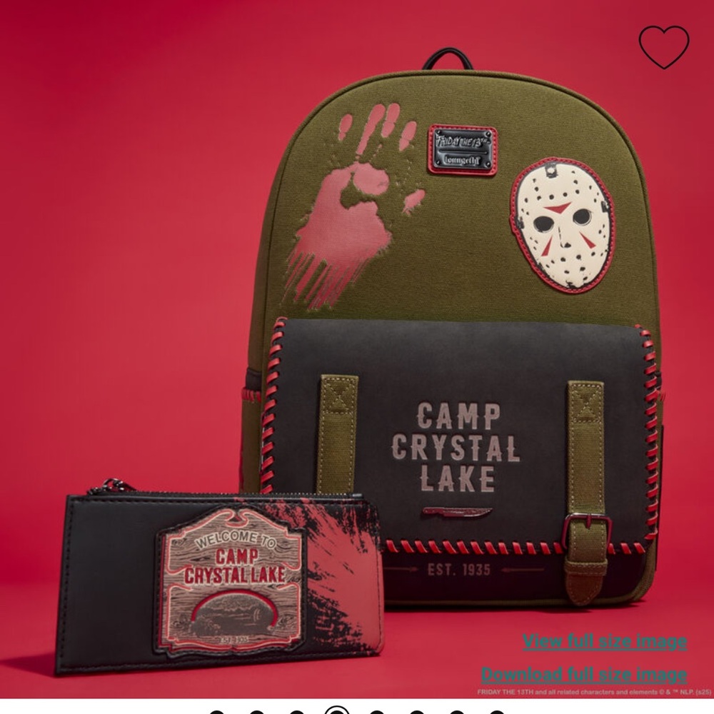 Loungefly Friday the 13th Camp Crystal Lake Canvas Full-Size Backpack - Picture 4 of 9